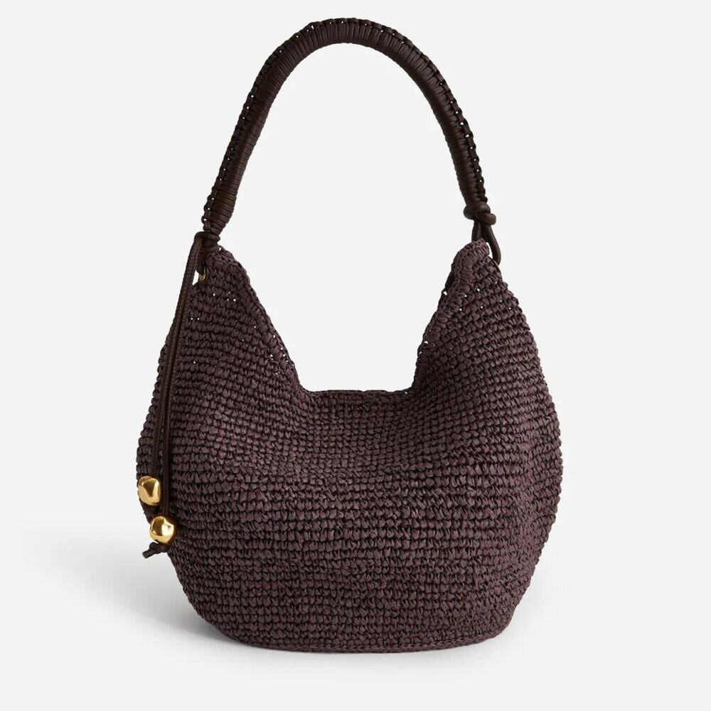 NWOT Madewell The Large Camren Straw Bag Chocolate Raisin Brown